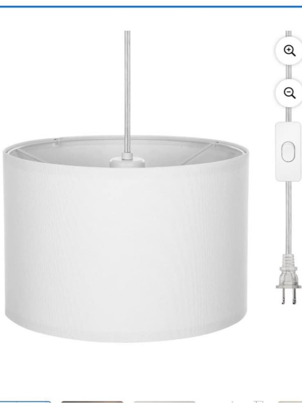 Plug in Pendant Light in White